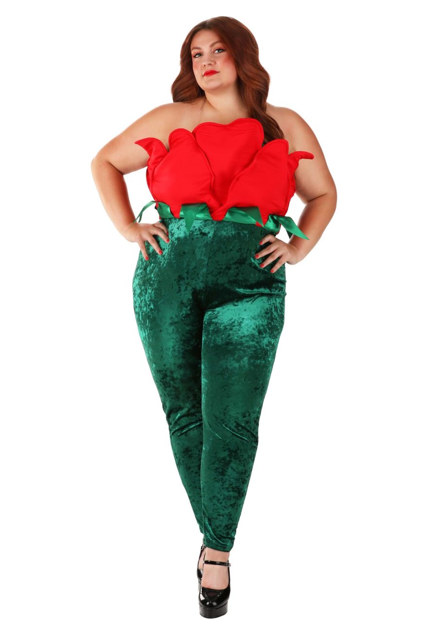 Plus Size Red Rose Costume for Women