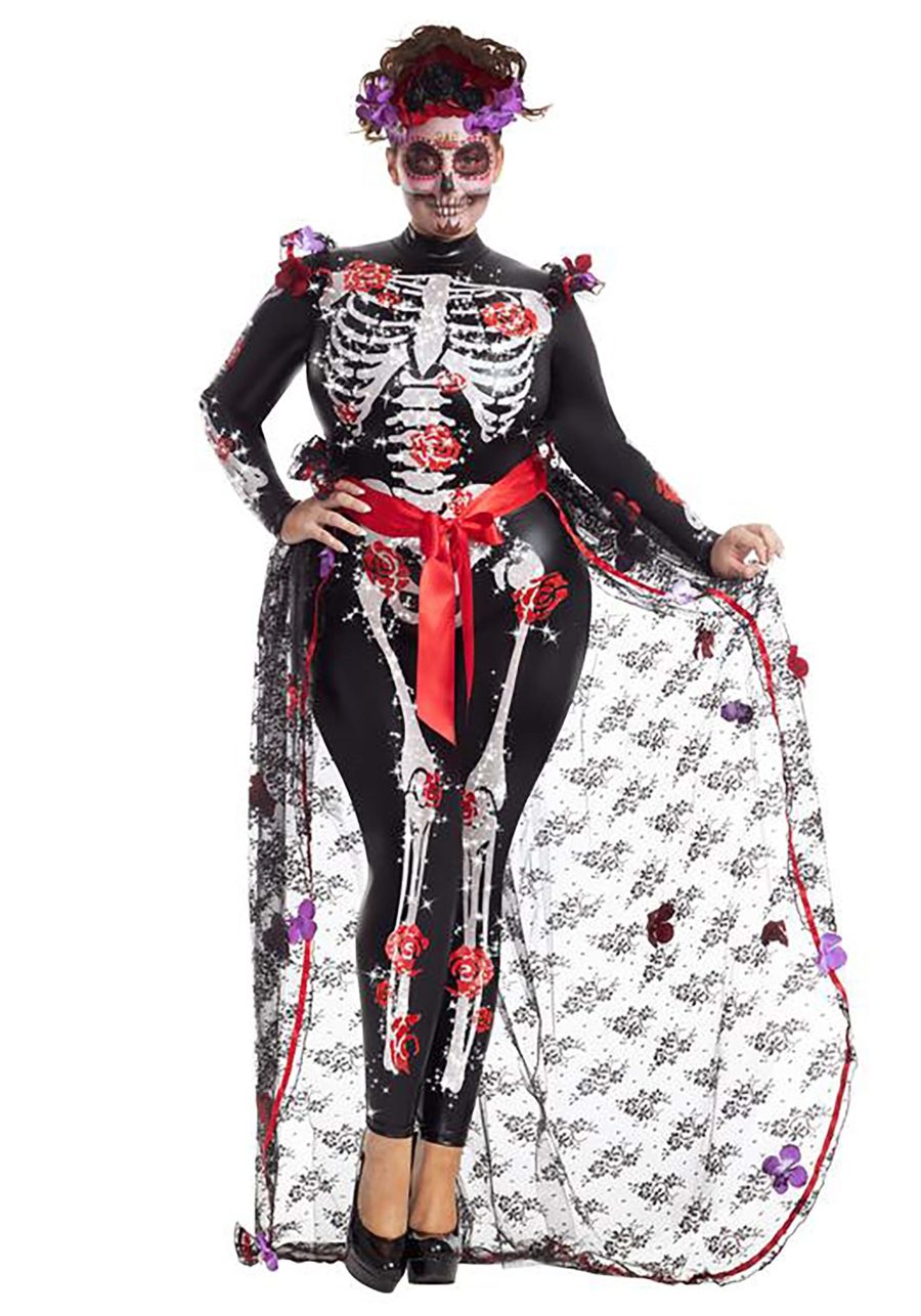 Plus Size Rosas Day of the Dead Costume for Women