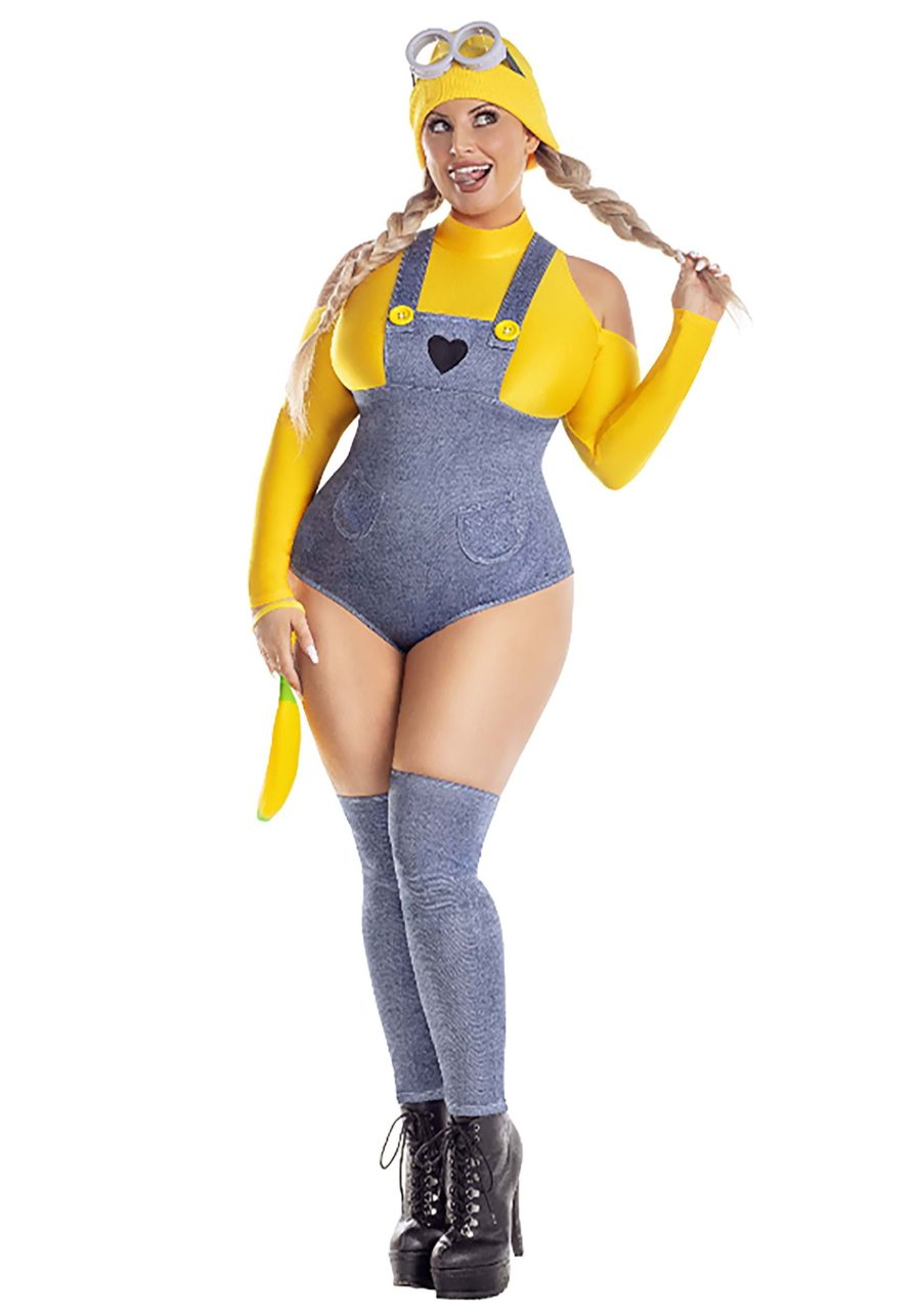 Plus Size Sexy Yellow Henchmen Baddie Costume for Women