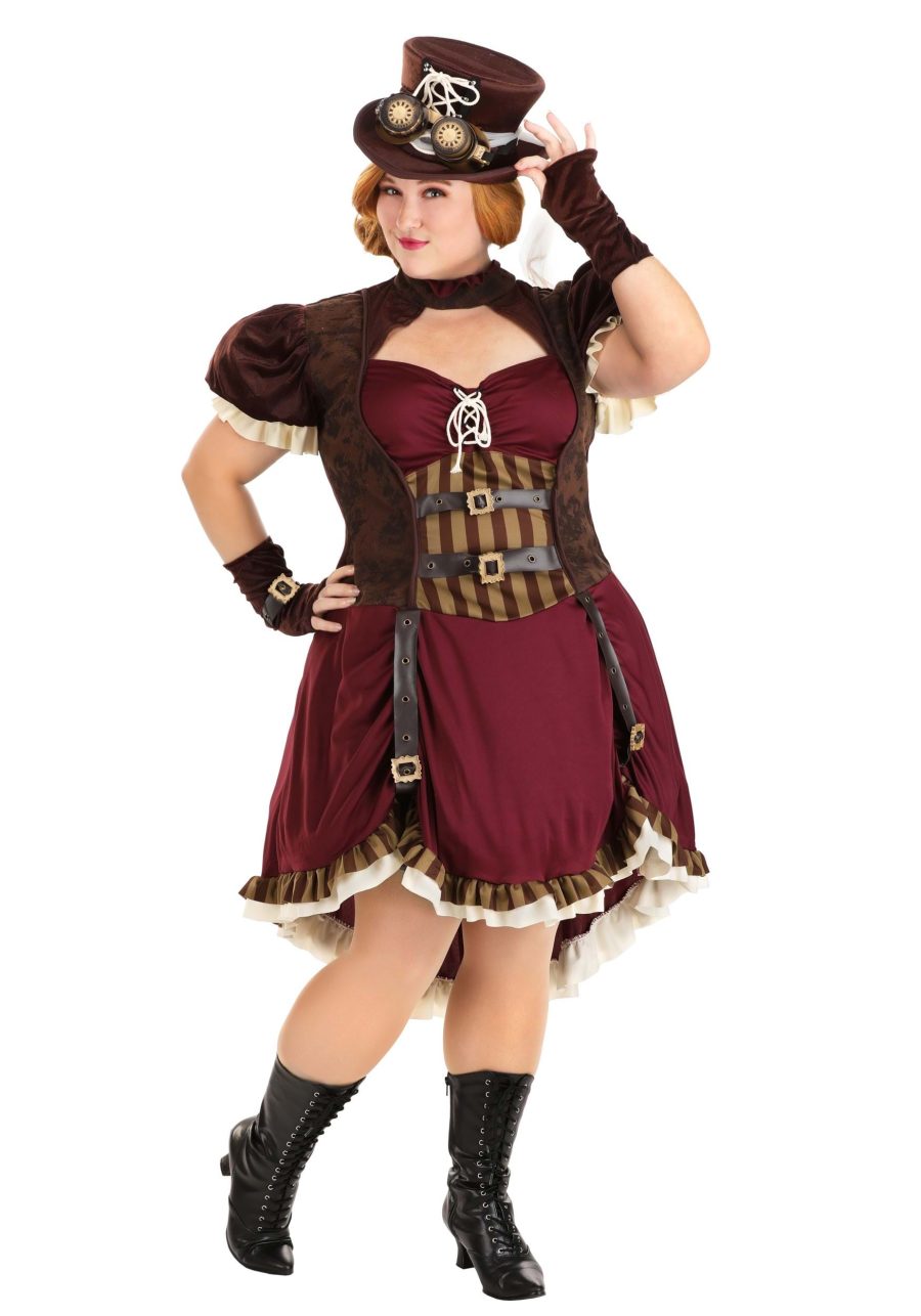 Plus Size Steampunk Lady Women's Costume