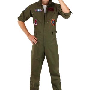 Plus Size Top Gun Premium Flight Suit Costume for Men