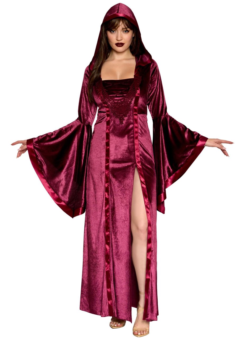 Plus Size Velvet Hooded Renaissance Maiden Costume for Women