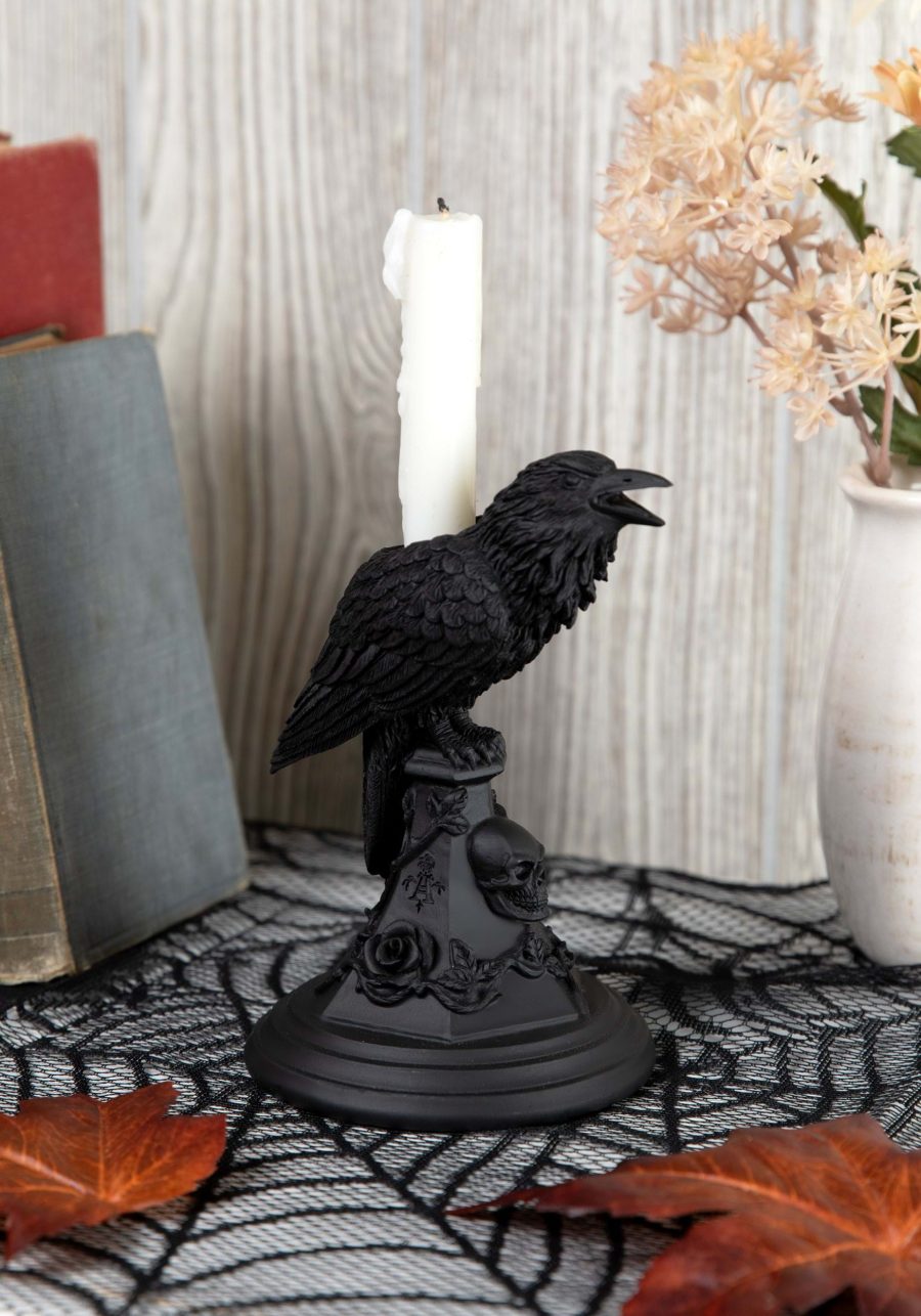 Poe's Raven Candle Stick Holder Decoration