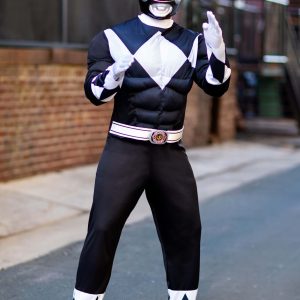 Power Rangers Men's Black Ranger Muscle Costume
