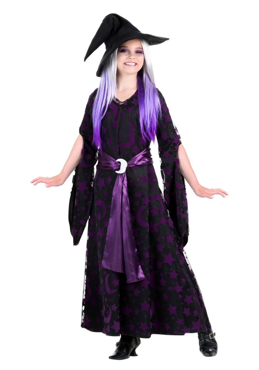 Purple Moon Witch Girls Costume