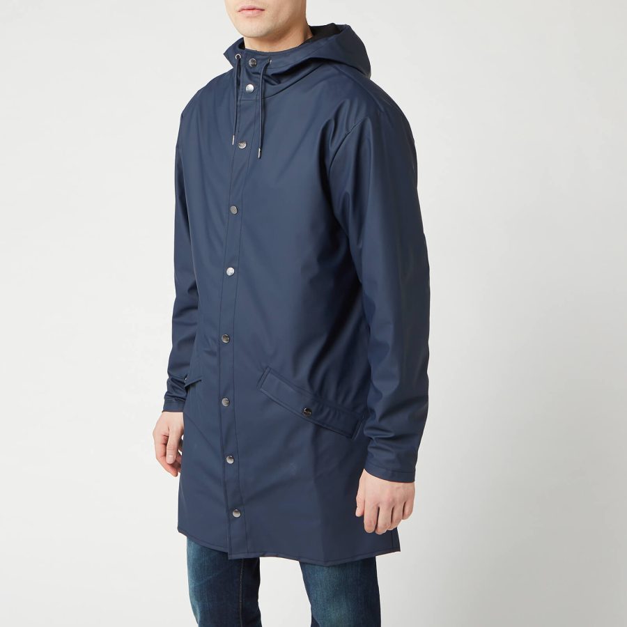 RAINS Matte-Shell Long Jacket - M