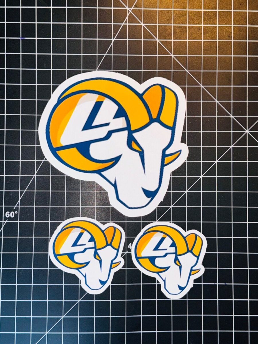 RAMS FOOTBALL WATER RESISTANT STICKER DECAL