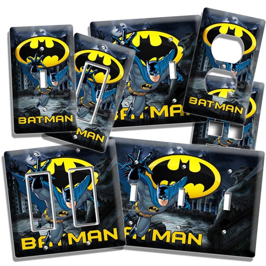 RETRO BATMAN SUPERHERO LIGHT SWITCH OUTLET WALL PLATES GAME PLAY GEEK ROOM DECOR