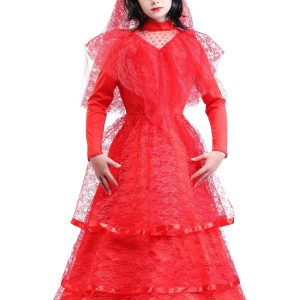Red Gothic Wedding Dress Costume for Kids