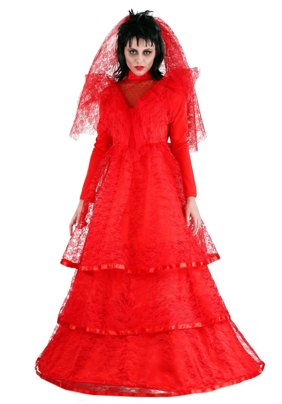 Red Gothic Women's Wedding Dress Costume