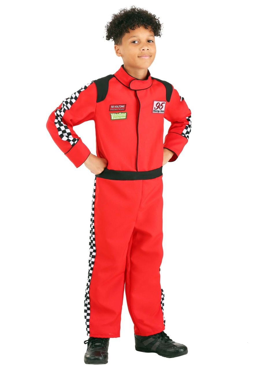 Red Racer Jumpsuit Costume for Kids