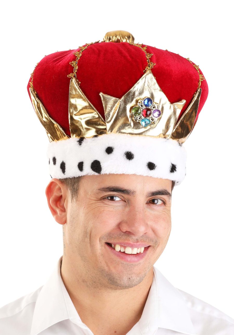 Red Royal King Costume Hat for Adults