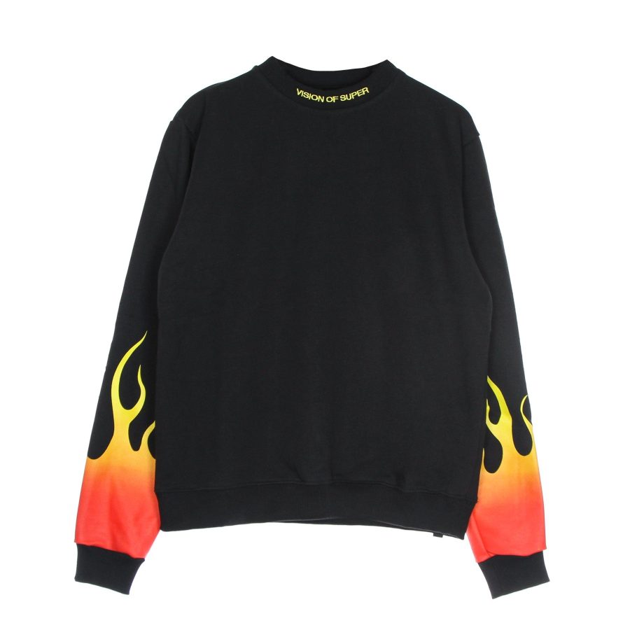 Red Shaded Flames Crewneck Men's Lightweight Crewneck Sweatshirt