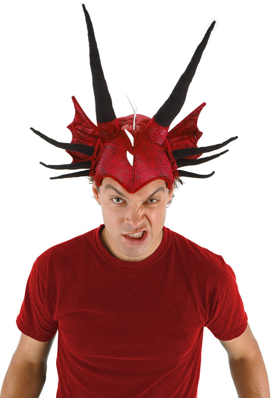 Red Soft Dragon Costume Hat