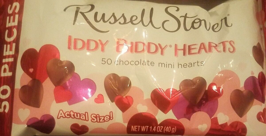 Russell Stover Iddy Biddy Hearts 50 Chocolate Mini Hearts-BRAND NEW-SHIPS N 24HR