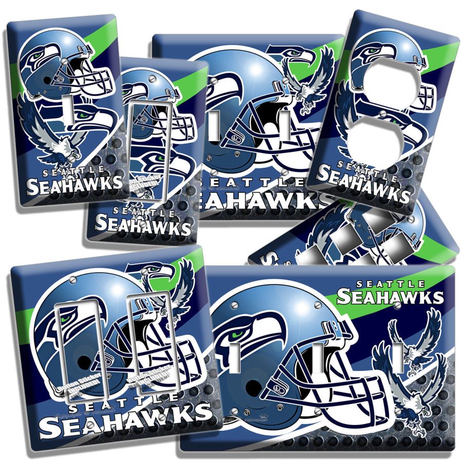 SEATTLE SEAHAWKS FOOTBALL TEAM LOGO LIGHT SWITCH OUTLET WALL PLATES MAN CAVE ART