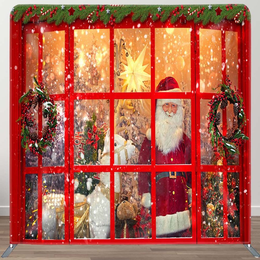 Santa Beside The Window Christmas Square Backdrop - Aperturee