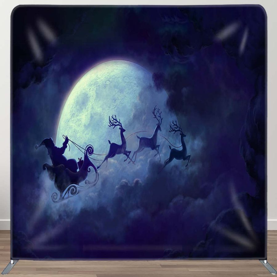 Santa Dark Cloud Moon Christmas Pillow Cover Backdrop - Aperturee