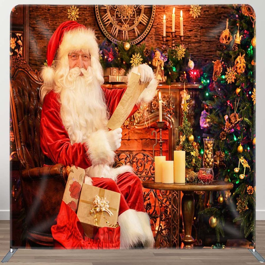 Santa Reading Letter Christmas Pillow Cover Backdrop - Aperturee