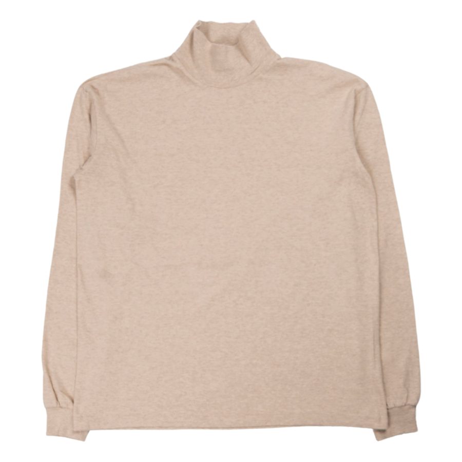 Seamless Hi Neck L/S Tee in Top Brown