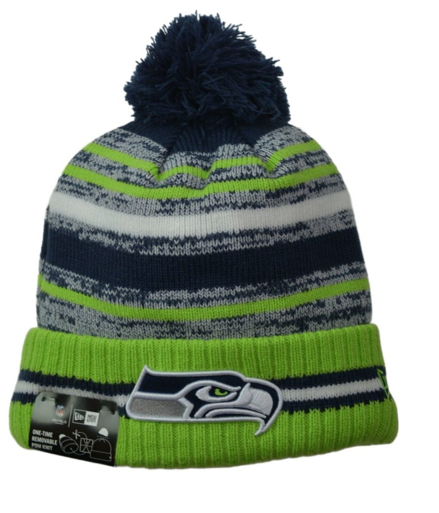 Seattle Seahawks New Era NFL Sport Knit Cuffed Winter Hat with Pom