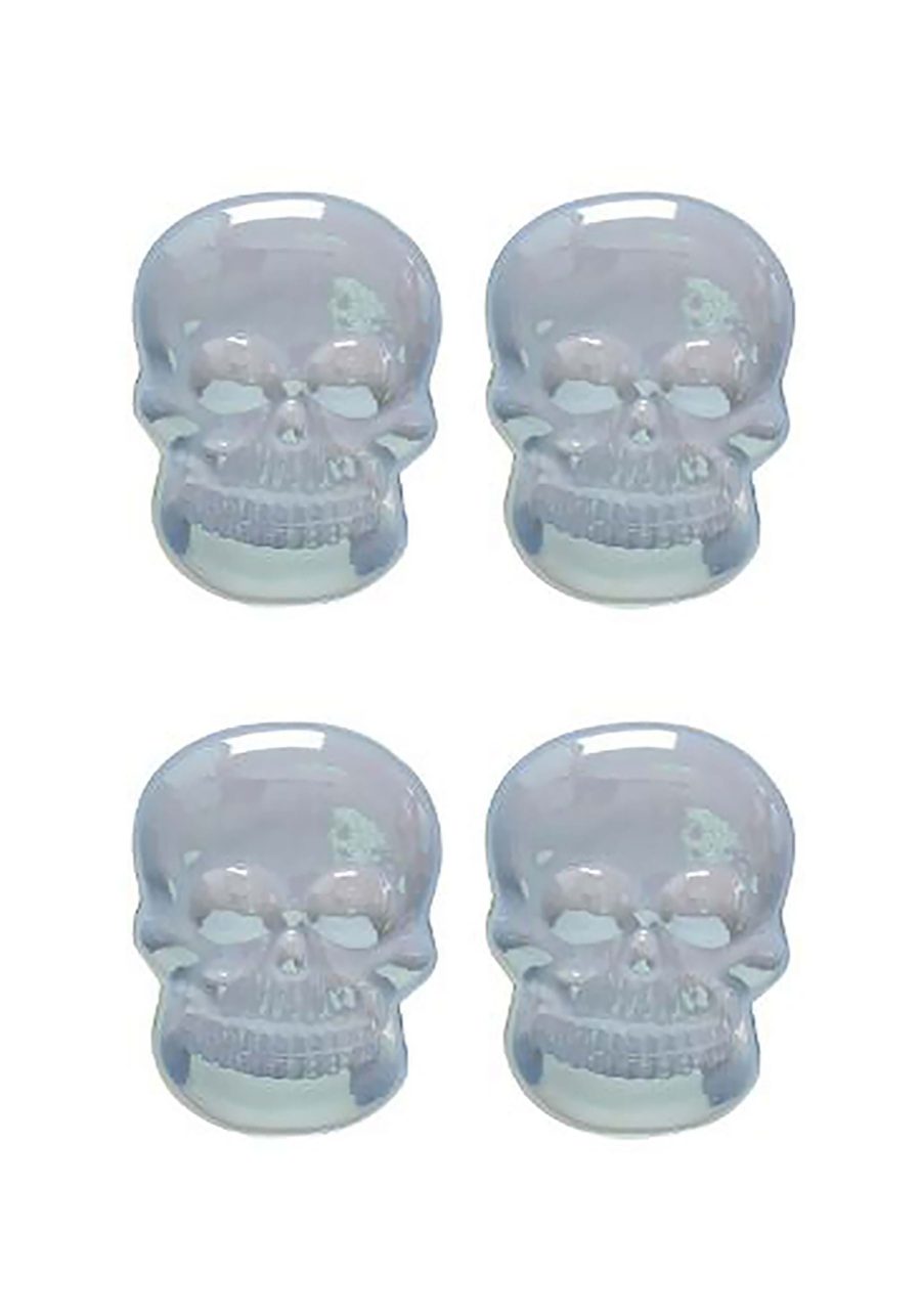 Set of 4 Iridescent Skull Shaped Plates