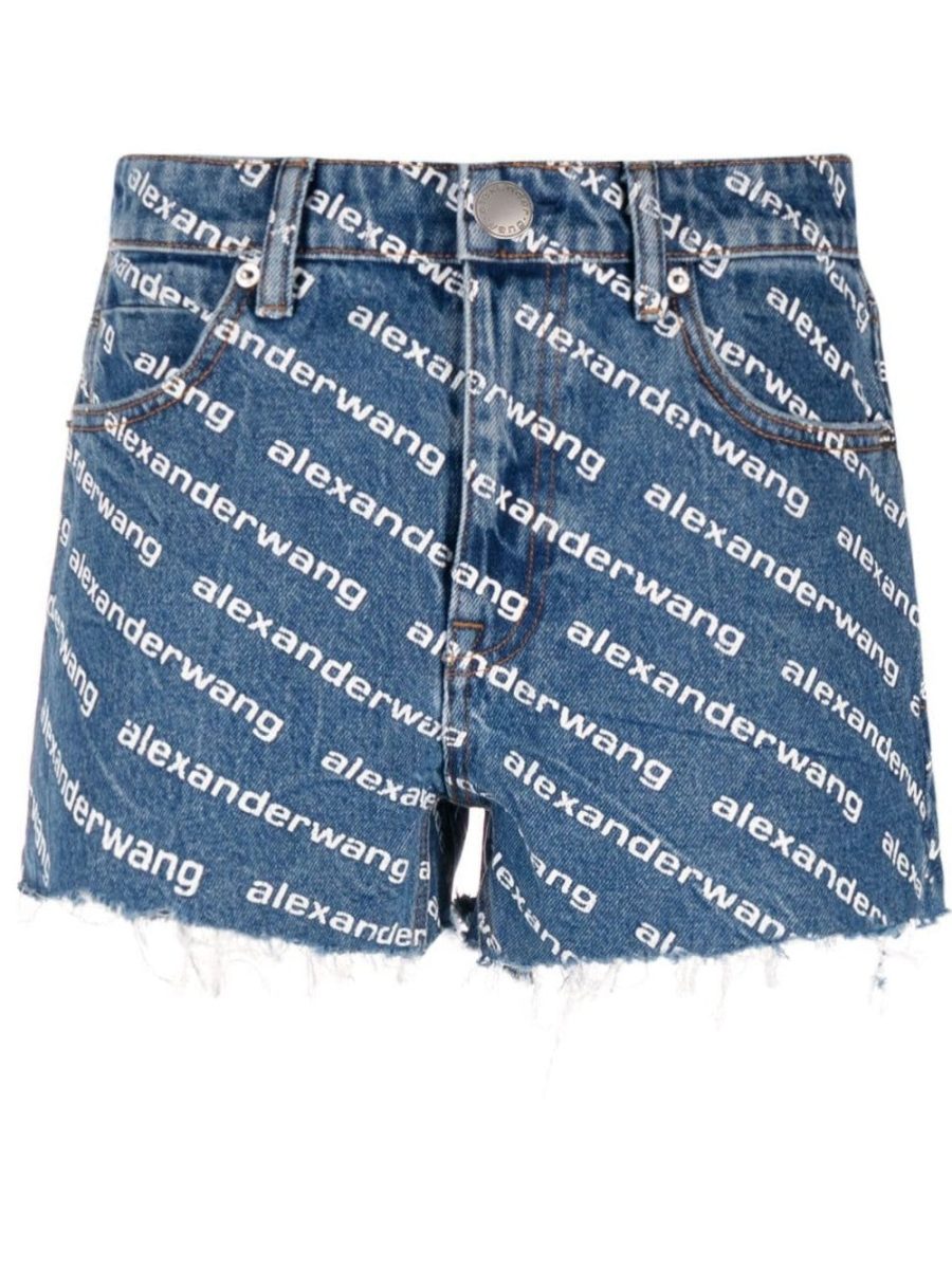 Shorts denim with print