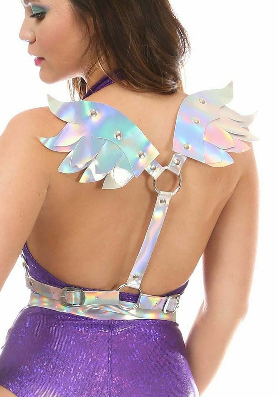 Silver Holo Body Harness w/Wings