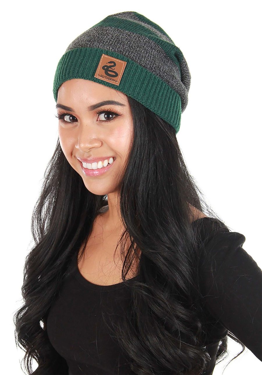 Slytherin Heathered Green Knit Beanie