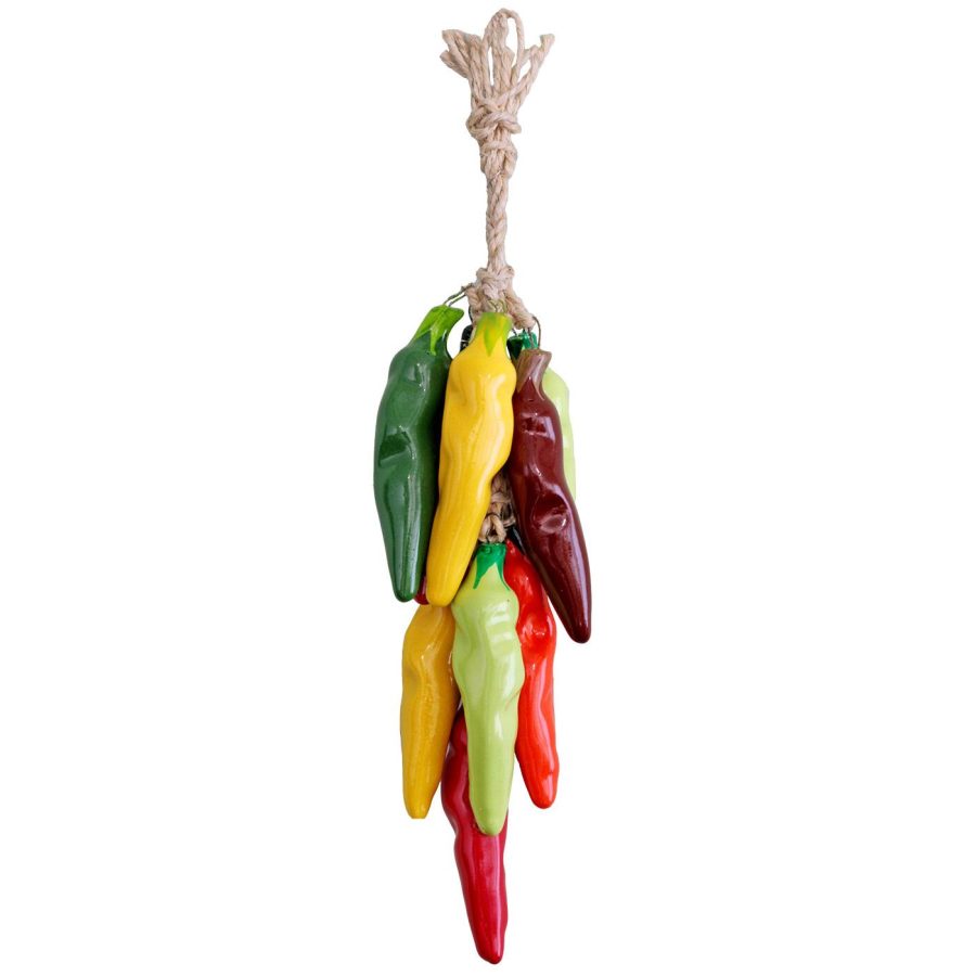 Small Ceramic Ristra: Multicolored Cristalino Chiles