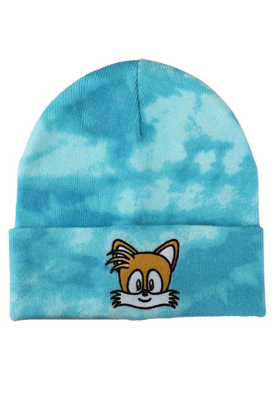 Sonic Tails Embroidered Tie Dye Knit Beanie