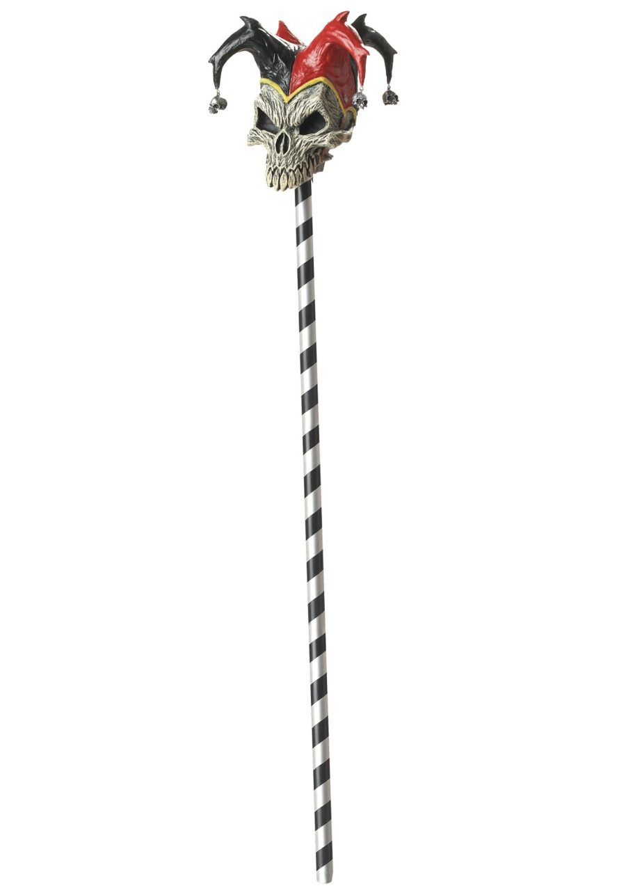 Spooky Jester Skull Cane Prop