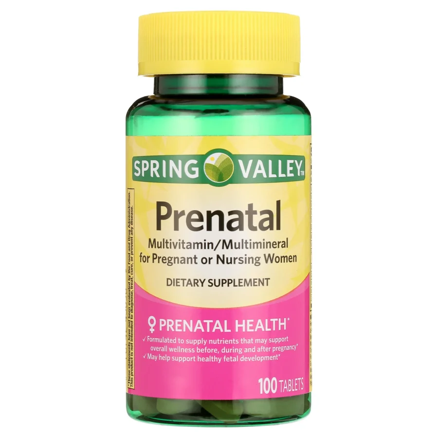 Spring Valley Prenatal Multivitamin/Multimineral for Pregnant Tablets, 100 Count