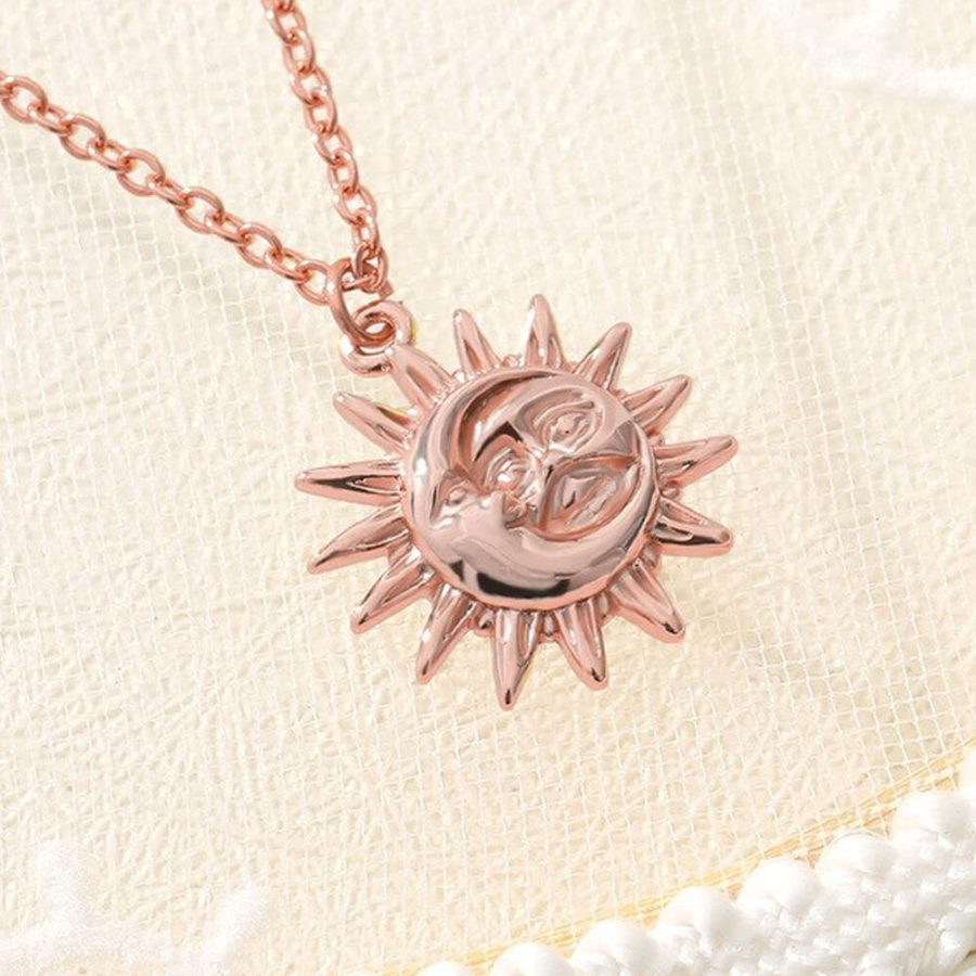 Stainless Steel Dainty Sun Pendant Necklace