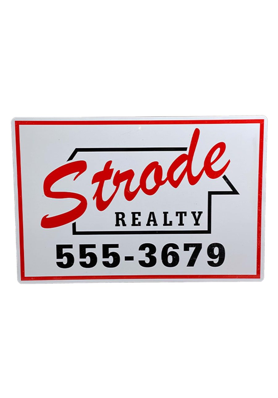 Strode Realty Metal Sign Prop from Halloween