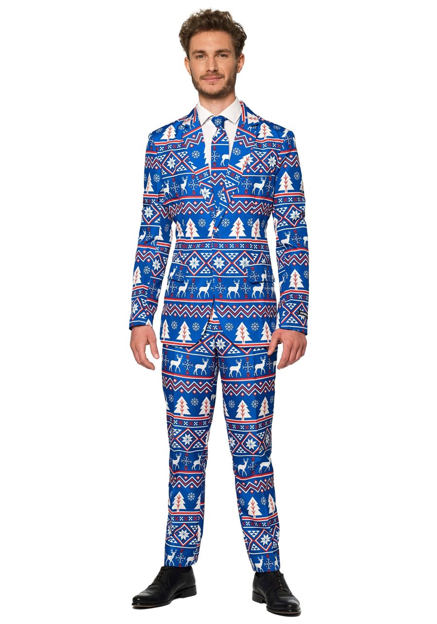 Suitmeister Christmas Blue Nordic Men's Suit