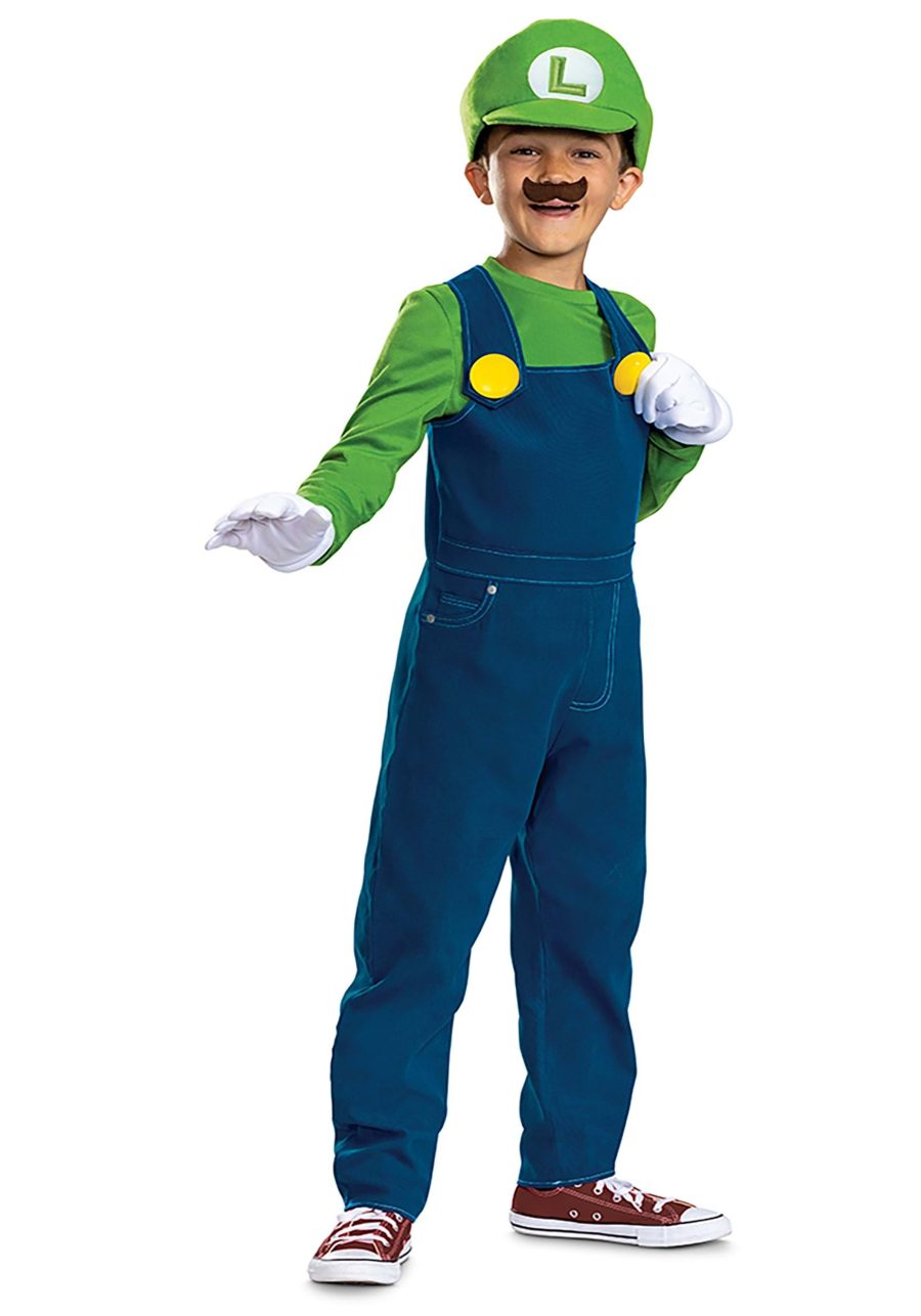 Super Mario Bros Kid's Premium Luigi Costume