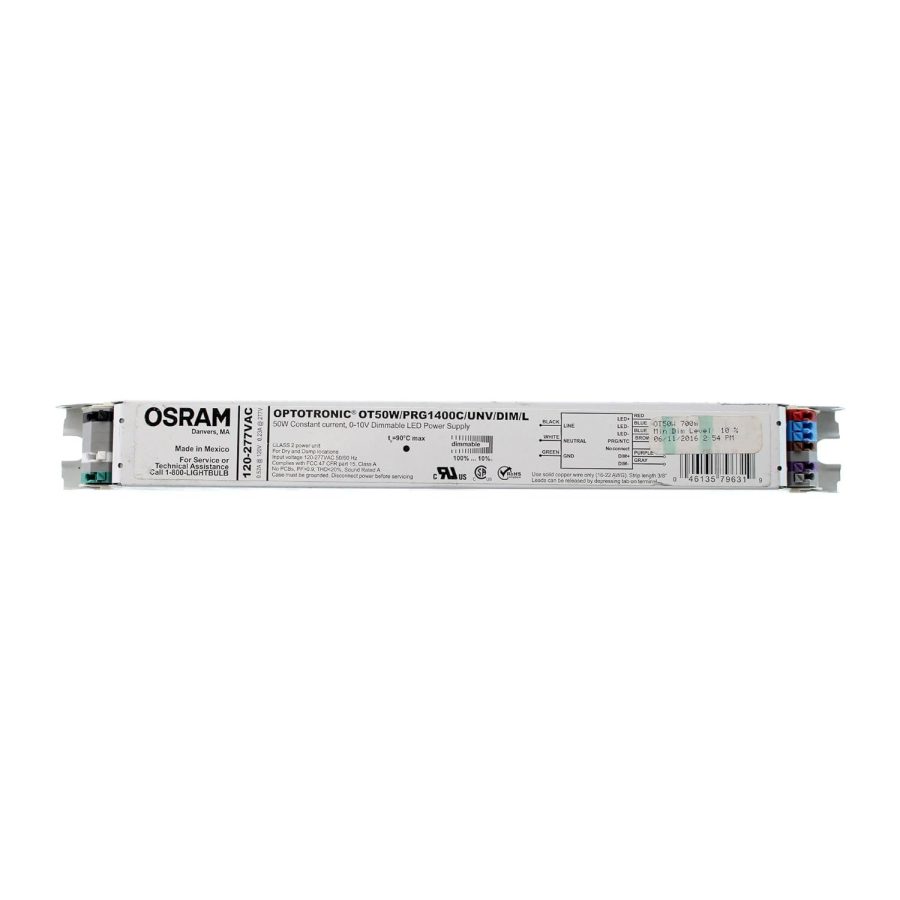 Sylvania 79631 - OT50W/PRG1400C/UNV/DIM/L 50W Programmable Linear Constant Curre