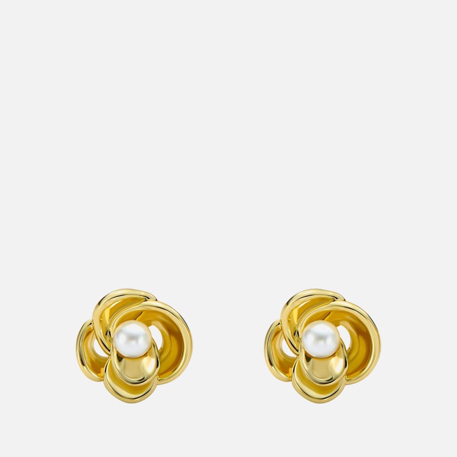 Ted Baker Flo Pearl Gold-Plated Flower Earrings