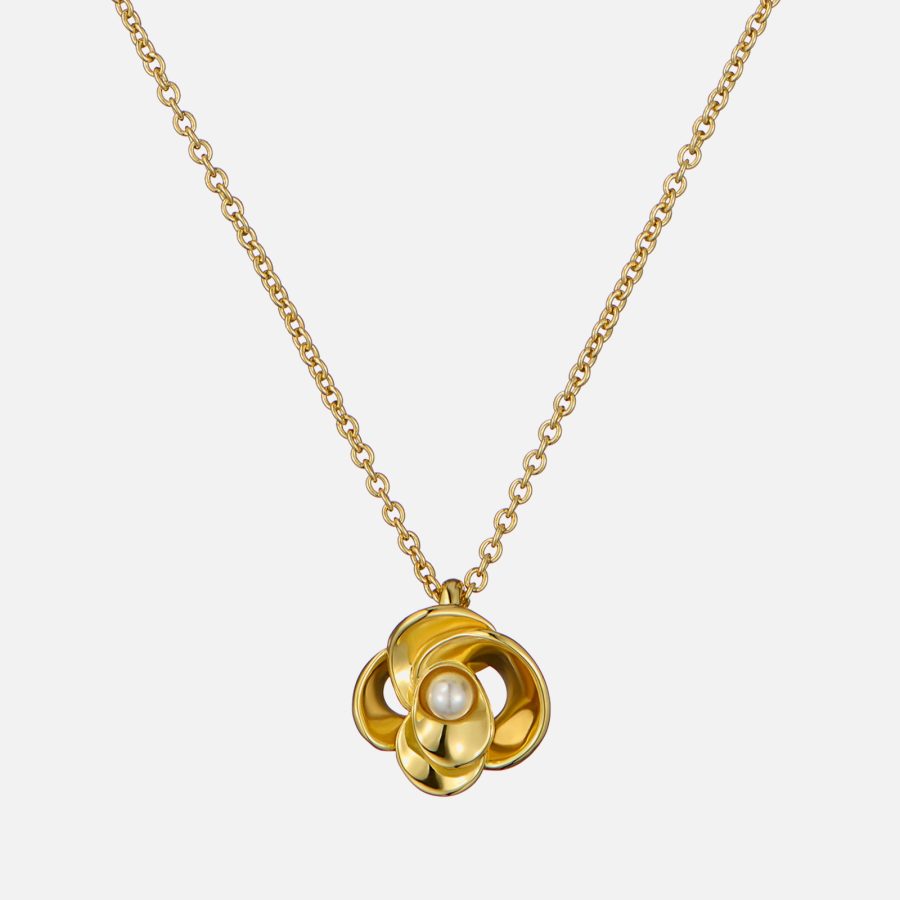 Ted Baker Flo Pearl Gold-Plated Flower Necklace