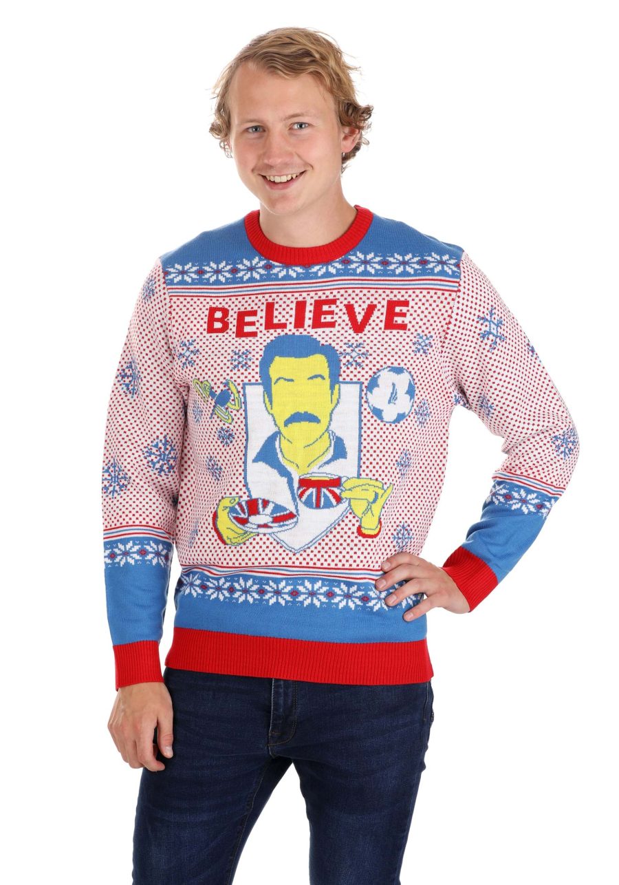 Ted Lasso Believe Adult Ugly Christmas Sweater