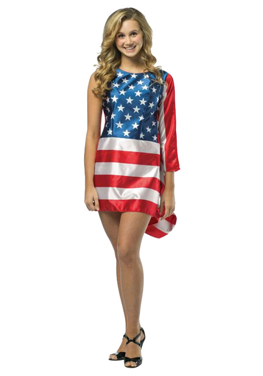 Teen Flag Dress Costume