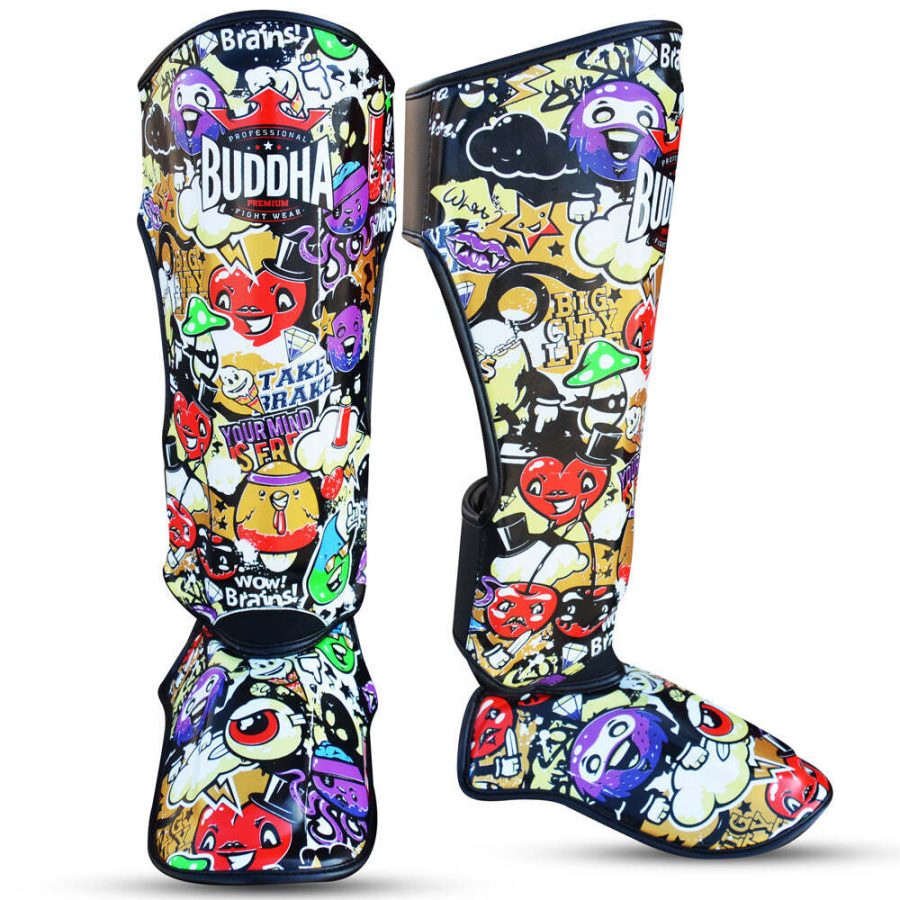 Thai boxing shin guards Buddha Fight Wear Zipp