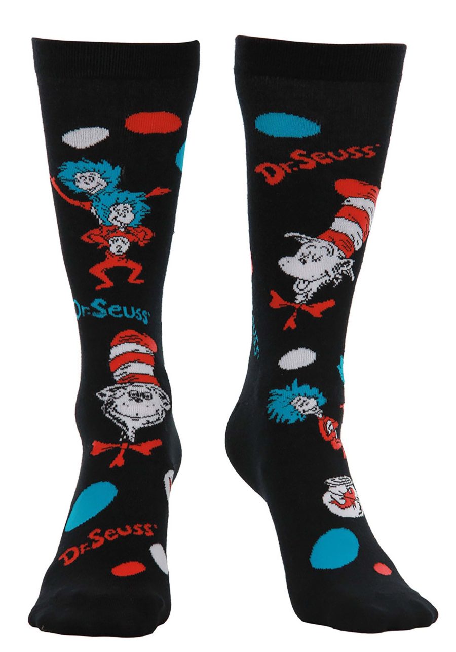 The Cat In The Hat Pattern Socks Adult