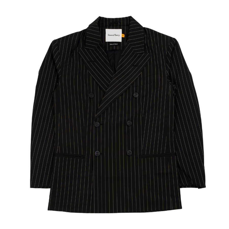 The Pinstripe Blazer in Black