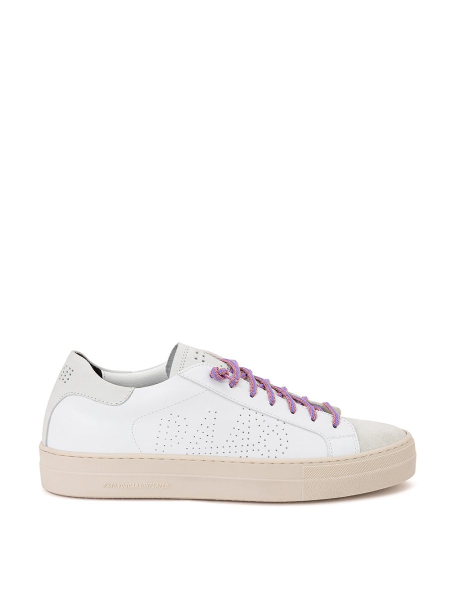 Thea sneaker in white leather P448