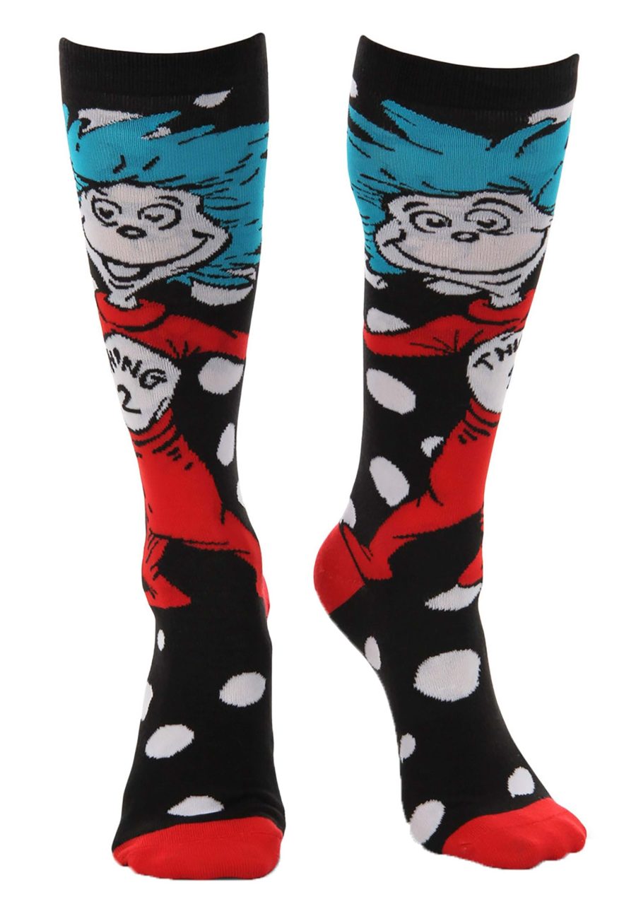 Thing 1 and Thing 2 Knee High Costume Socks