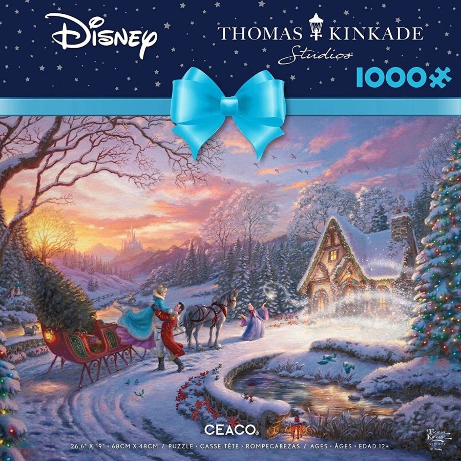 Thomas Kinkade 1000 Pc Jigsaw Puzzle Cinderella Bringing Home Tree Disney NEW