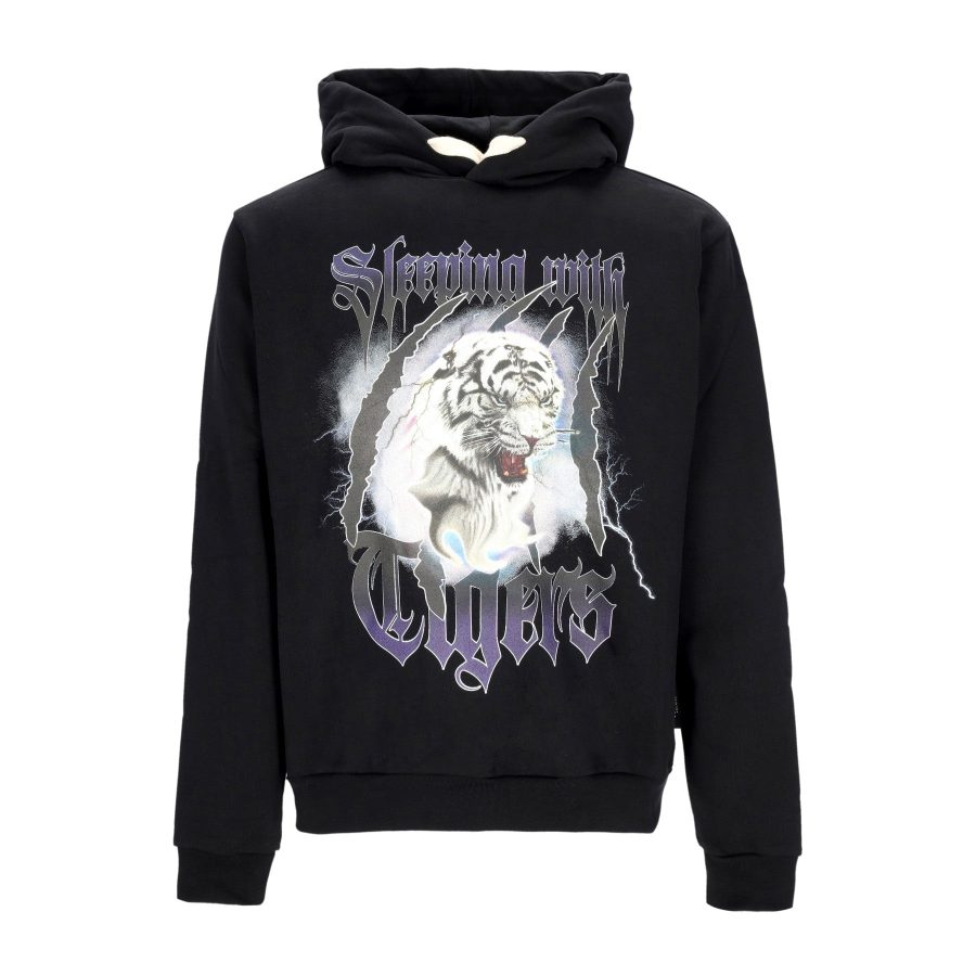 Tiger Hoodie X Emis Killa Black Men's Lightweight Hooded Sweatshirt