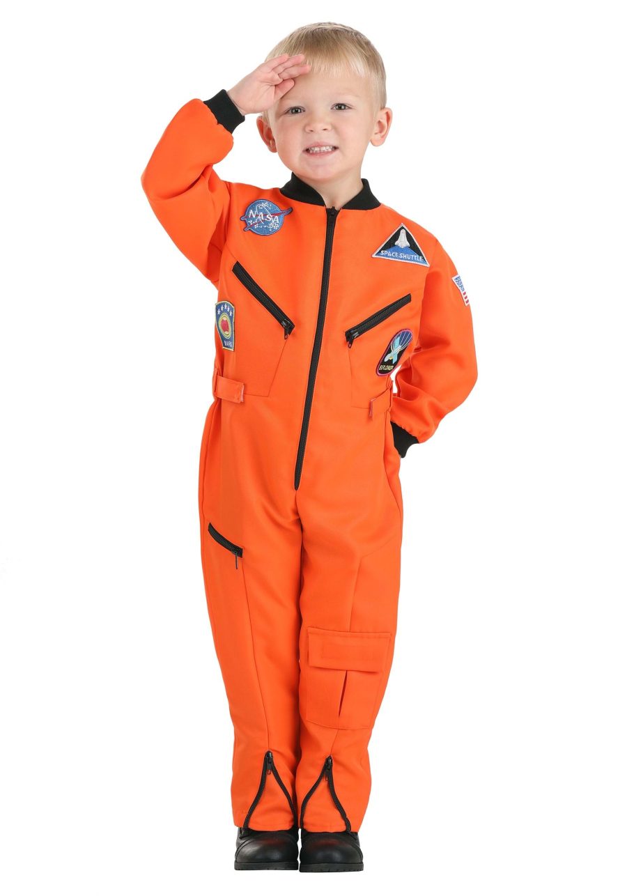 Toddler Orange Astronaut Jumpsuit Costume